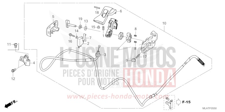 LEVIER DE STATIONNEMENT de CMX 1100 "Rebel" MAT BETA SILVER METALLIC (NHC08) de 2026
